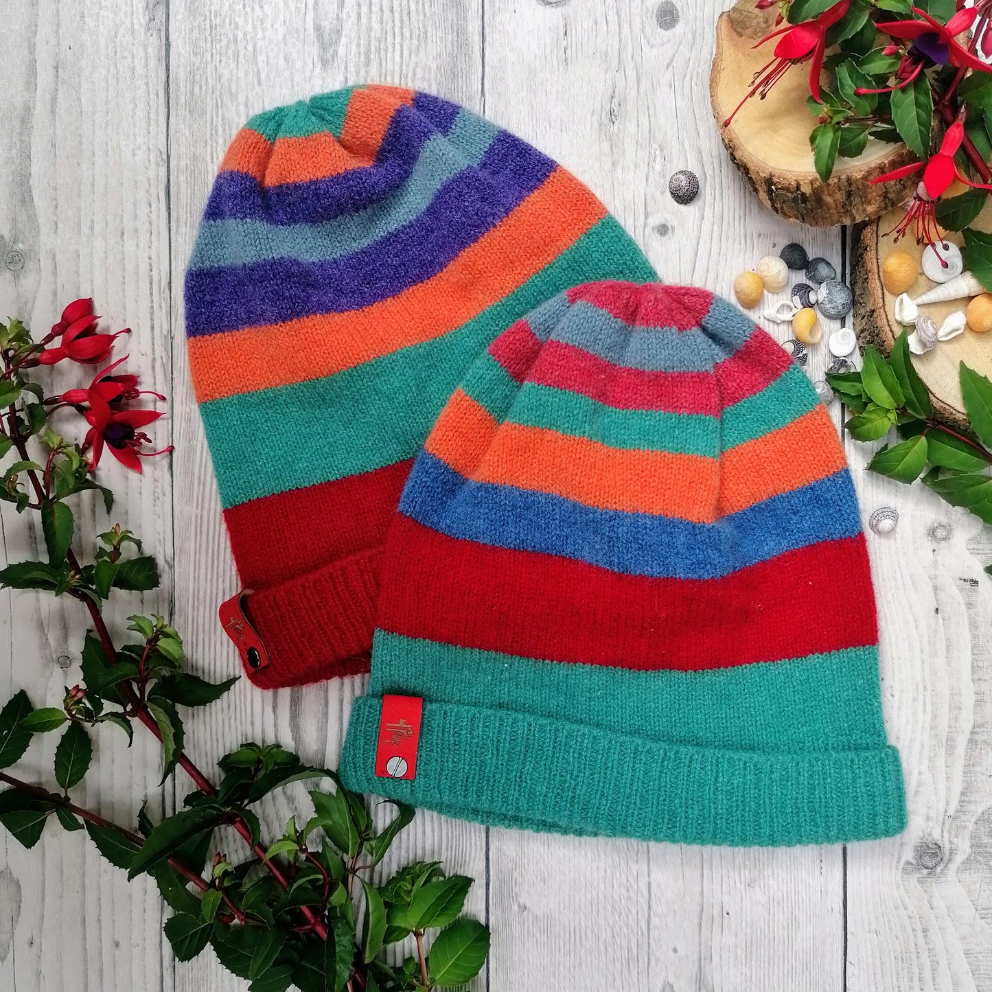 Soft Sustainable Stripy Hat - Rising Seas Turning Tides 100% lambswool made in Ireland