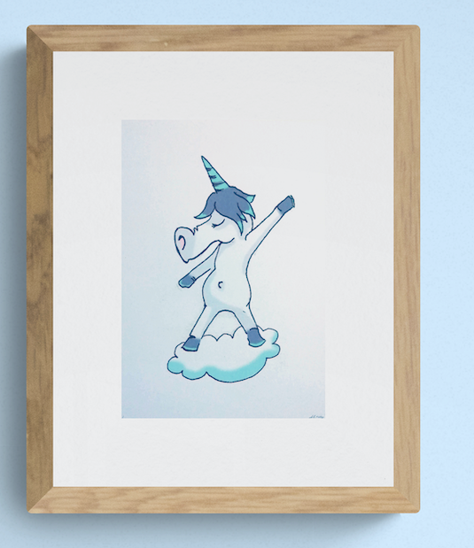 Unicorn with Saturday Night Fever! - Limited Edition Signed A5 Print