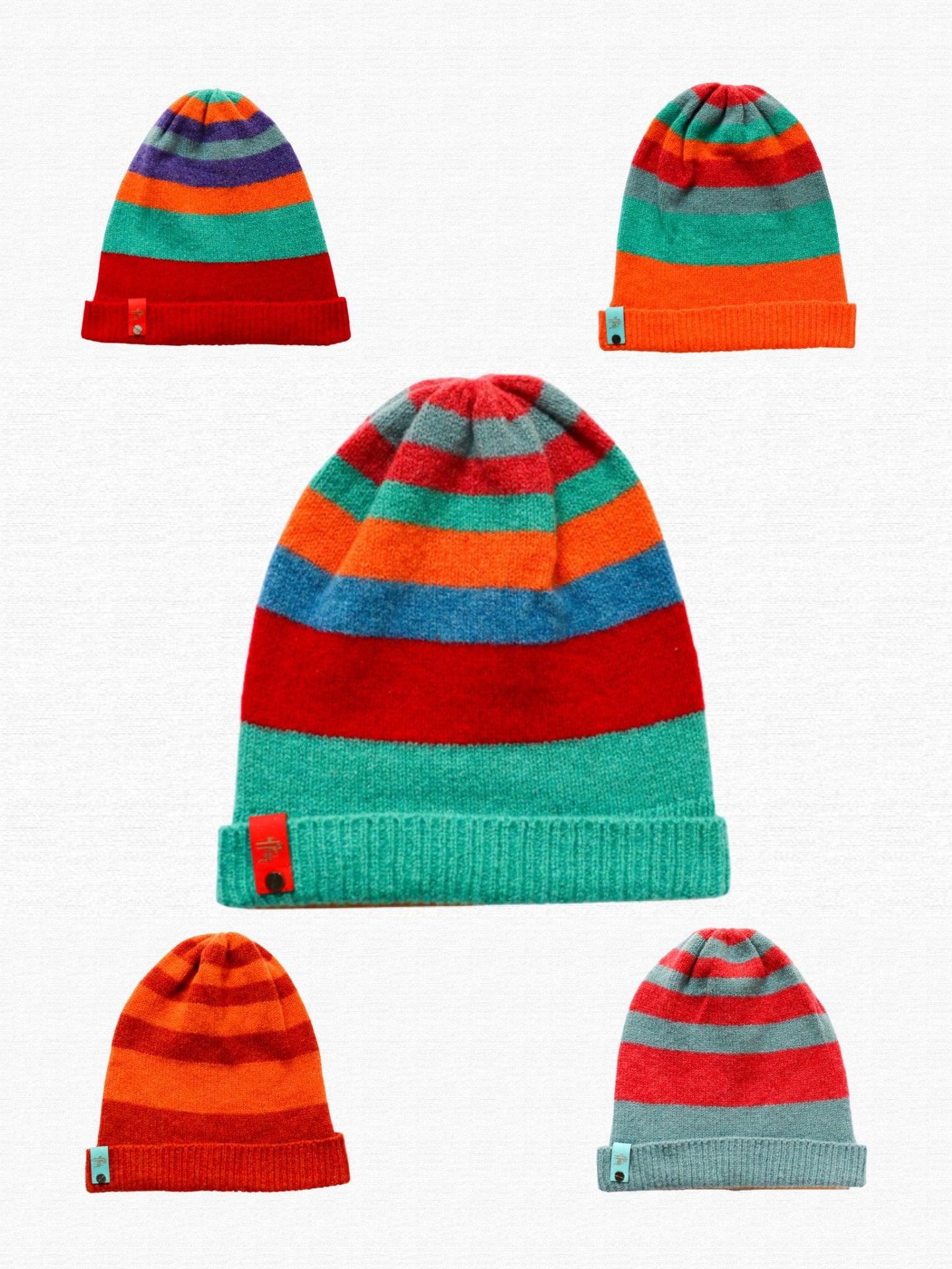 Soft Sustainable Stripy Hat - Rising Seas Turning Tides 100% lambswool made in Ireland