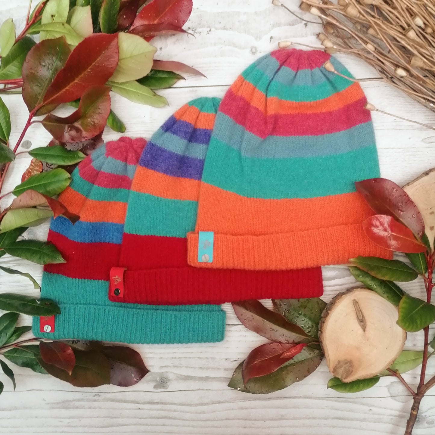 Soft Sustainable Stripy Hat - Rising Seas Turning Tides 100% lambswool made in Ireland