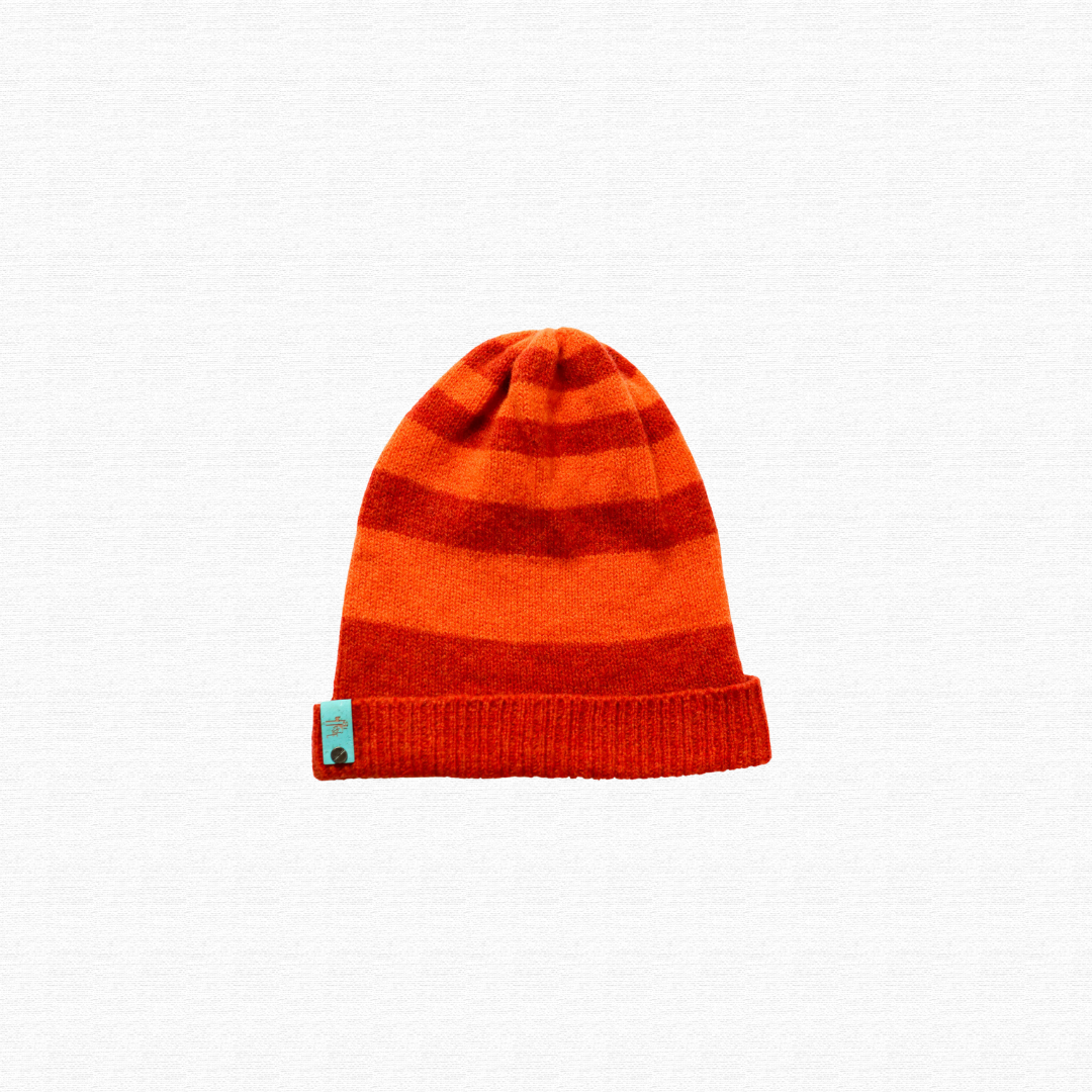 Soft Sustainable Stripy Hat - Rising Seas Turning Tides 100% lambswool made in Ireland