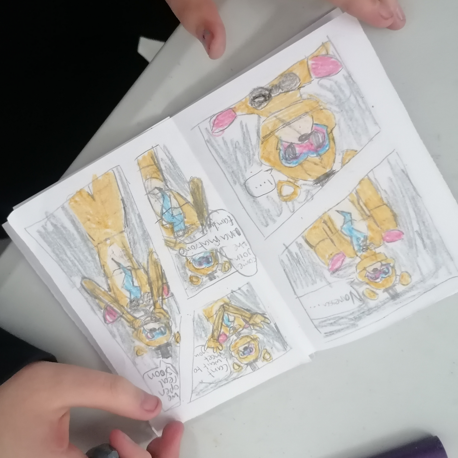 Comics Creation Workshop, comic showing a brown bear as a super hero