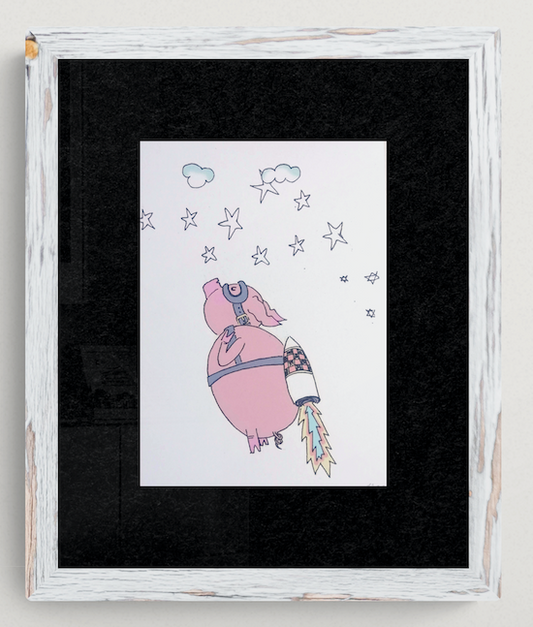 Jet Pack on a Pig - Limited Edition Signed A5 Art Print