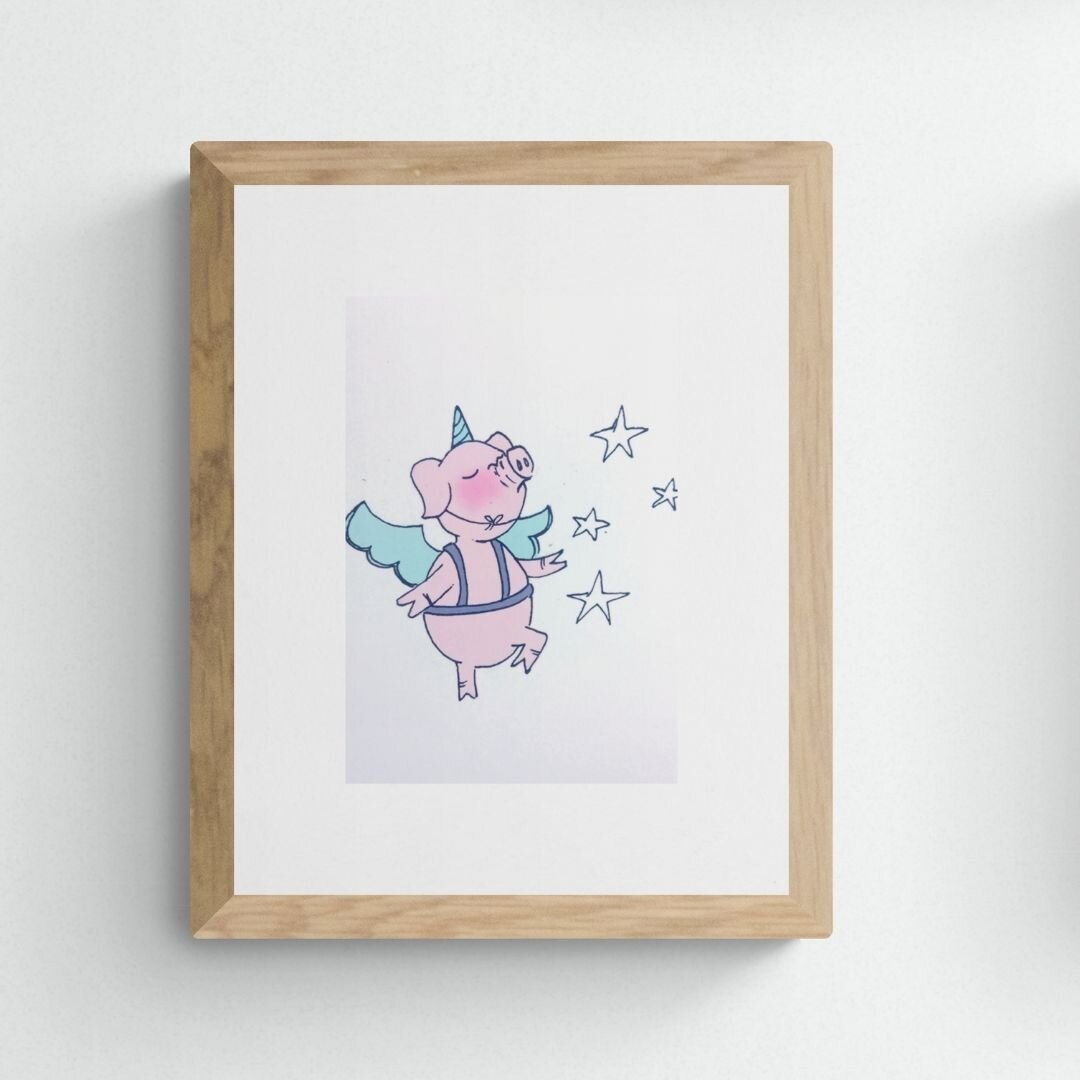 Dancing Pig - Limited Edition Signed A5 Print