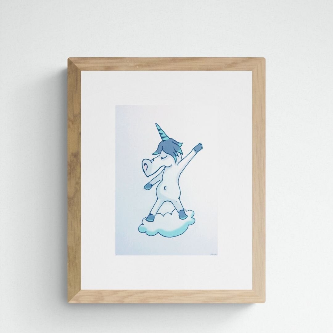 Unicorn with Saturday Night Fever! - Limited Edition Signed A5 Print