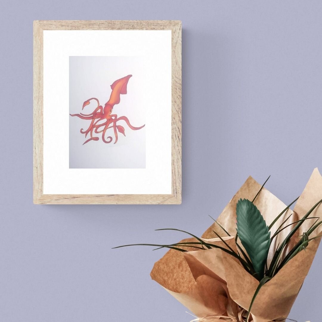 Giant Squid - Limited Edition A5 Signed Art Print